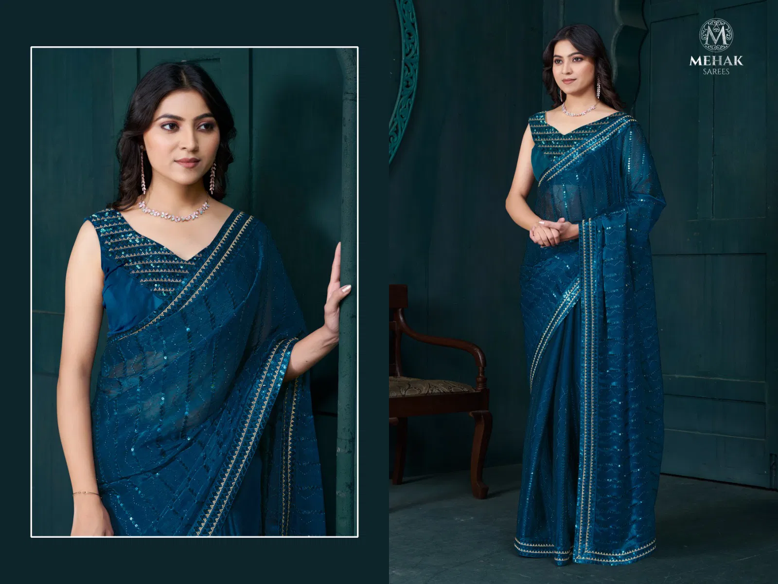 Mehek 892 A To D Silk Organza Embroidery Party Wear Saree Online Wholesale