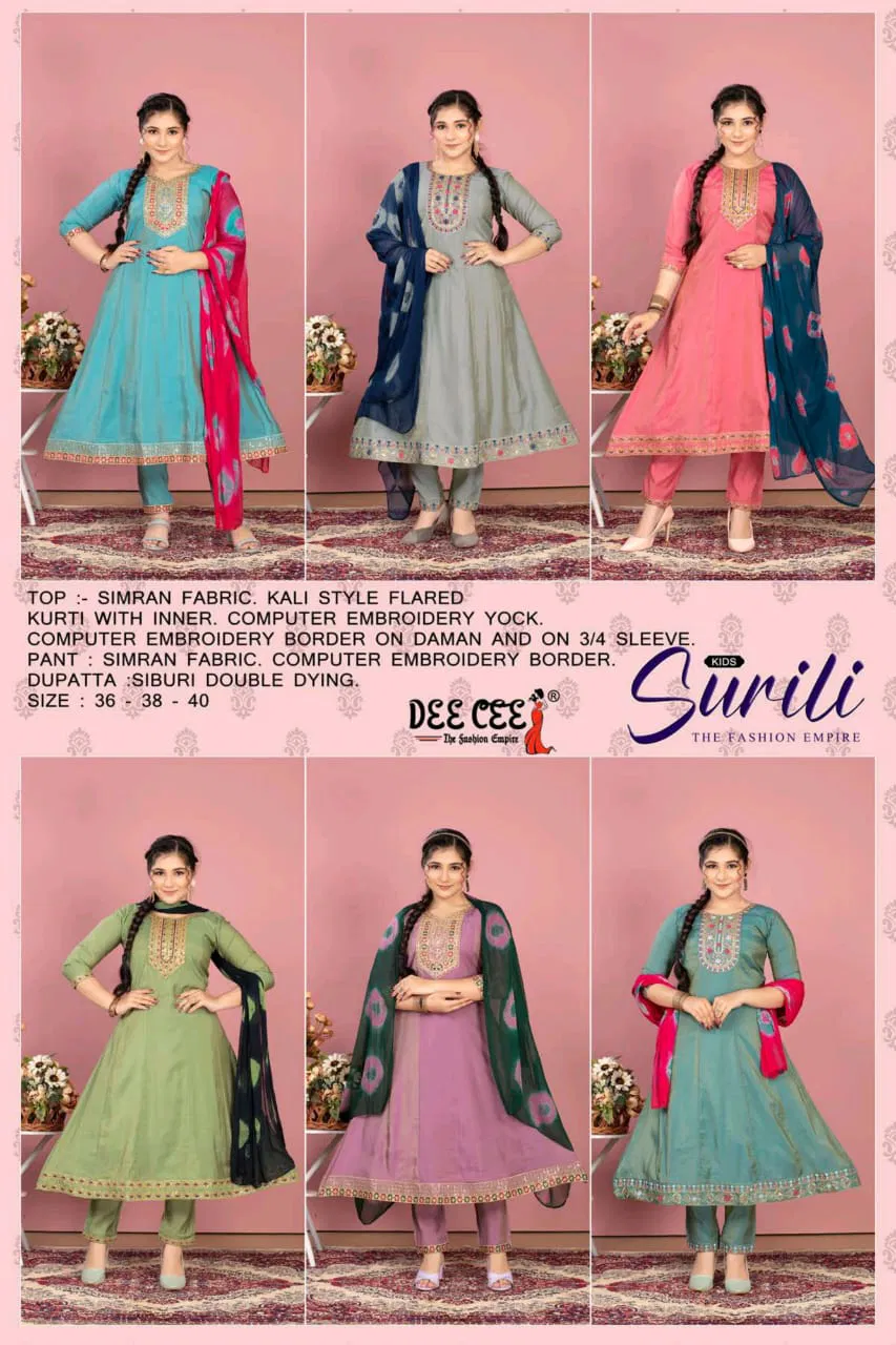 Surili By Deecee Simran Flared Kurti With Bottom Dupatta Wholesale Online