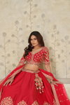 Red colour Silk With Zari Work Lahenga With Blouse And Dupatta Wholesale Suppliers In Mumbai KF 2102