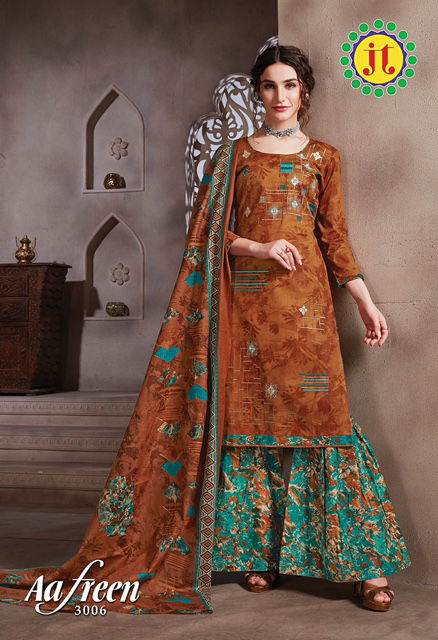 Jt Afreen 3 Latest Fancy Designer Regular Casual Wear Printed Cotton Dress Material Collection

