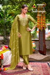 At Satranga Gadhwal Embroidery Kurti With Bottom Dupatta Online Wholesale