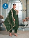 Pankhu By Kaya Vertican Straight Cut Online Kurti With Bottom Dupatta Wholesale