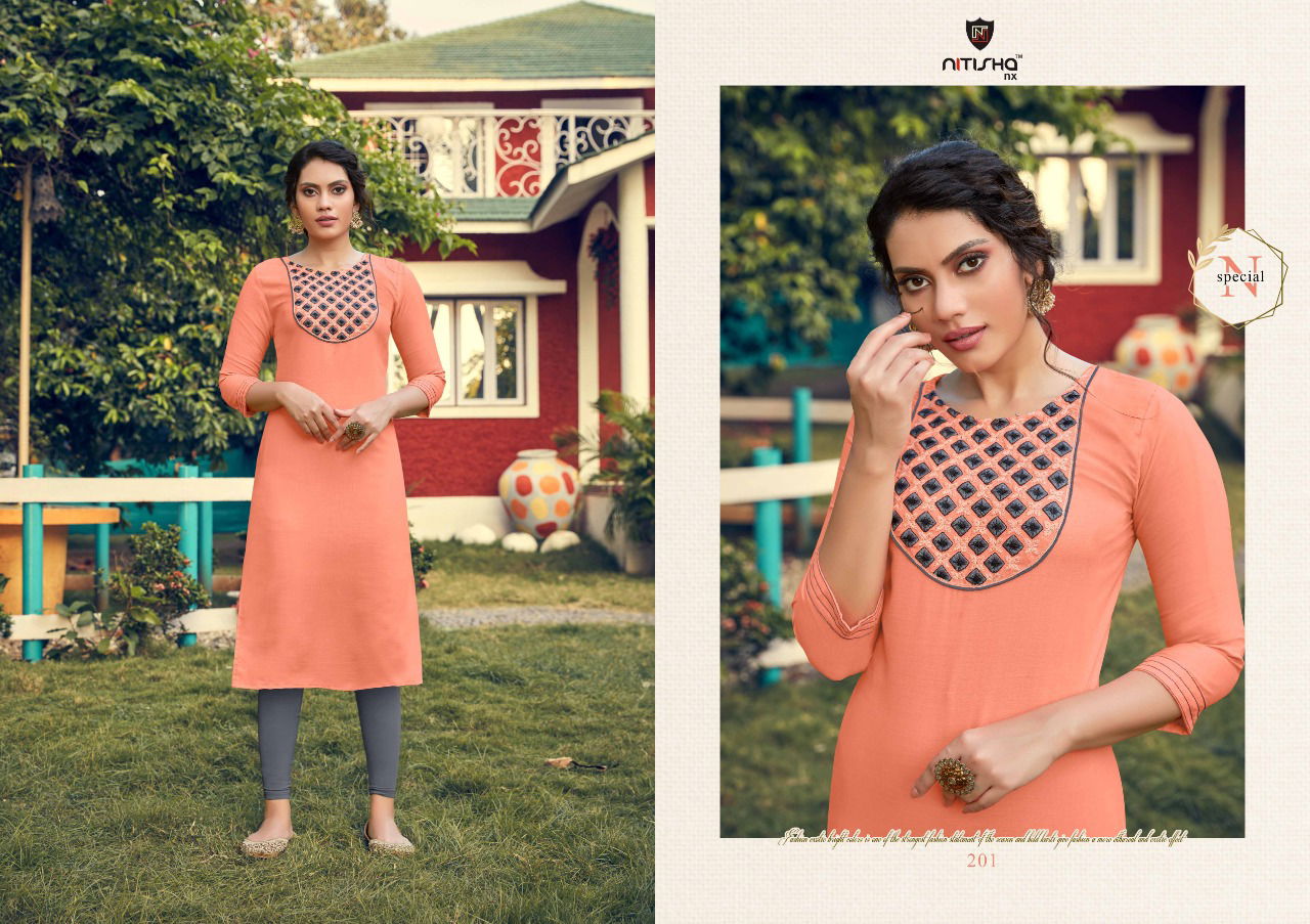 Nitisha Fogg 2 Latest Fancy Casual Regular Wear Cotton Embroidery Kurtis Collection
