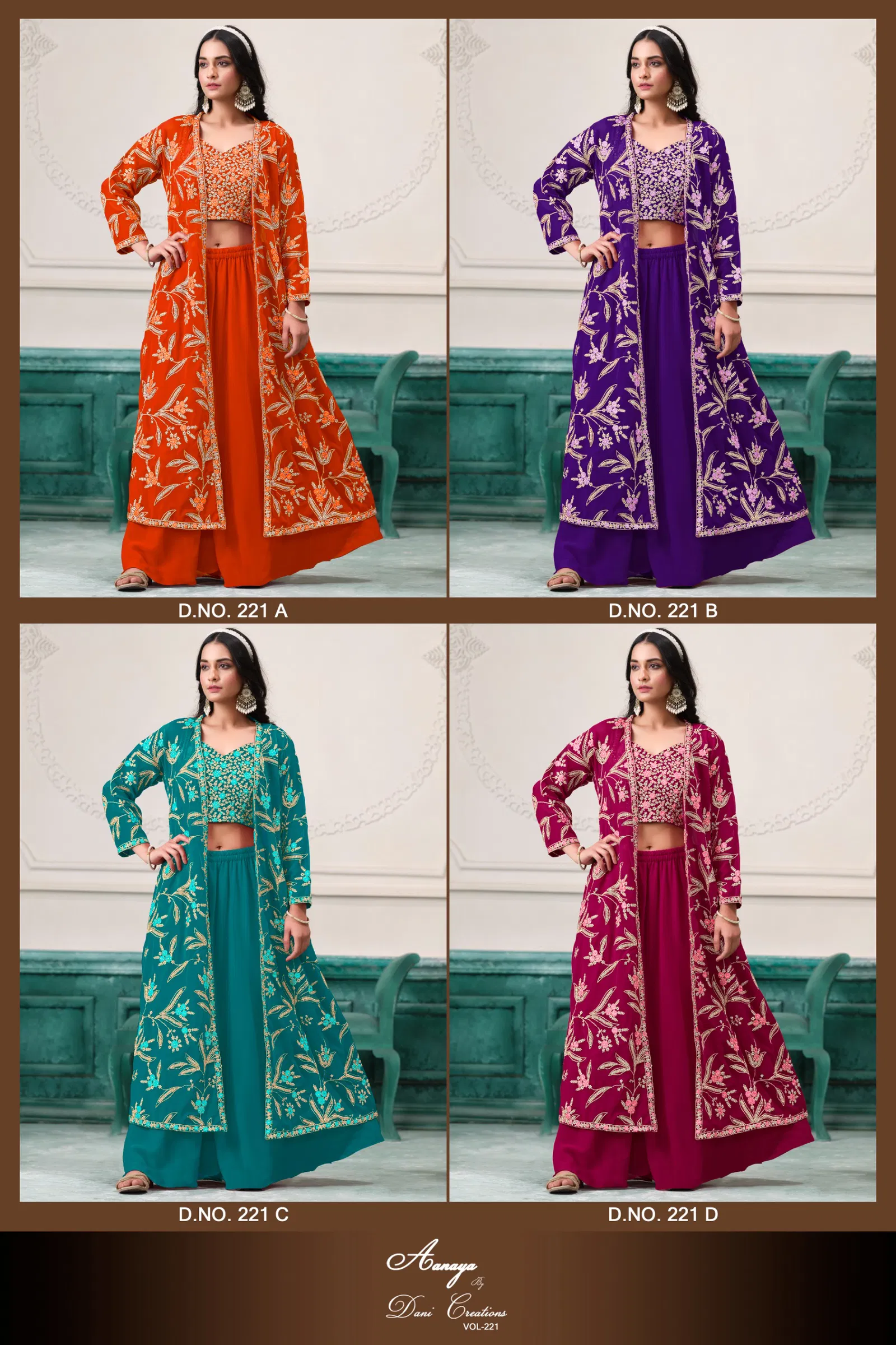 Aanaya Vol 221 By Dani Faux Georgette Designer Salwar Kameez Wholesale Online