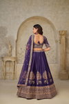 Purple colour Silk With Zari Work Lahenga With Blouse And Dupatta Exporters In India KF 2102
