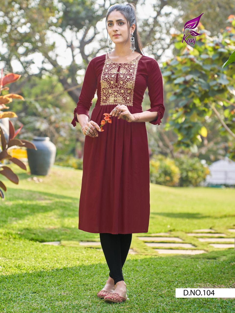 KAVYANSIKA PIXCEL VOL-1 Latest Fancy Designer Heavy Ethnic Wear Rayon Embroidered Kurtis Collection