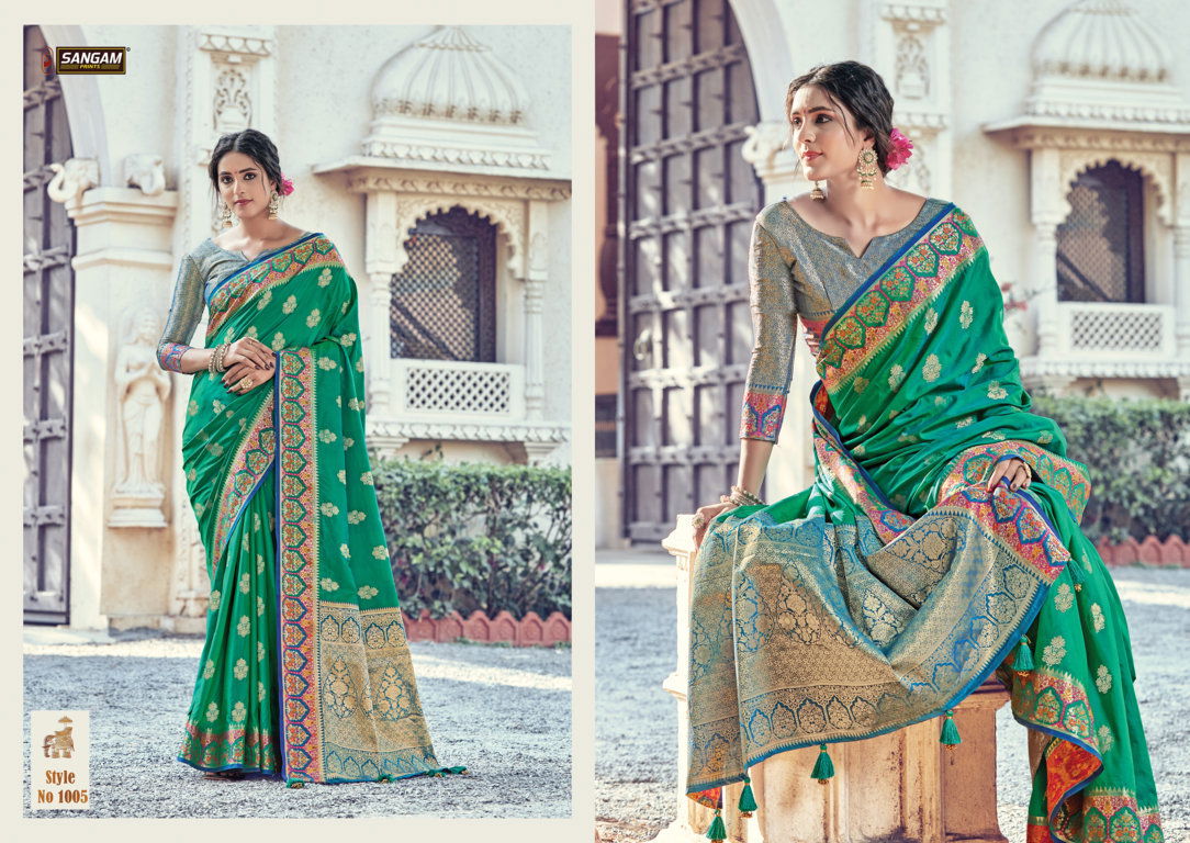 Sangam Chandchakori Latest francy Designer Silk Festive Wear Pure Silk Saree Collection
