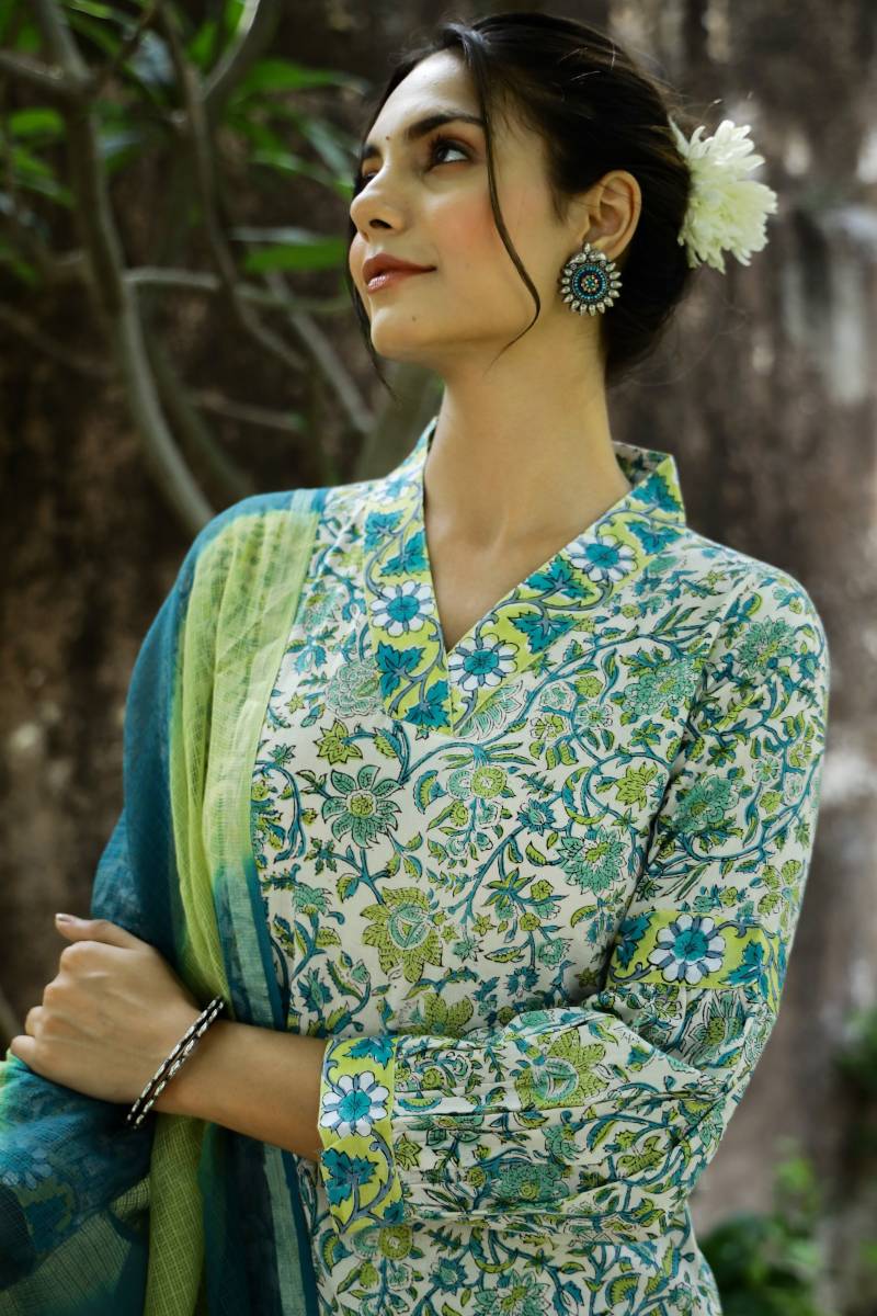 Sku Sp164 Roman Slub Flower Printed Kurti Bottom With Dupatta Wholesale Clothing Suppliers In India