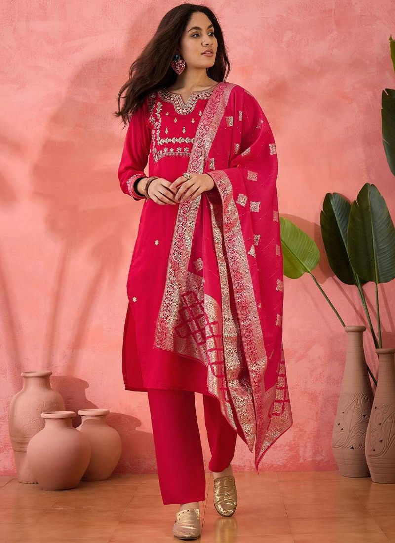 Color Set 8507 Beautiful Roman Silk Kurti Bottom With Dupatta Online Wholesale