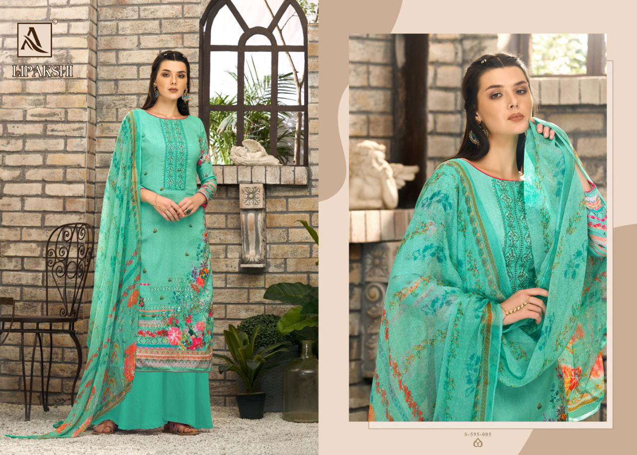 Alok Lipakshi Print with Fancy Embroidery with Swarovski Diamond Work Designer Dress Material Collection
