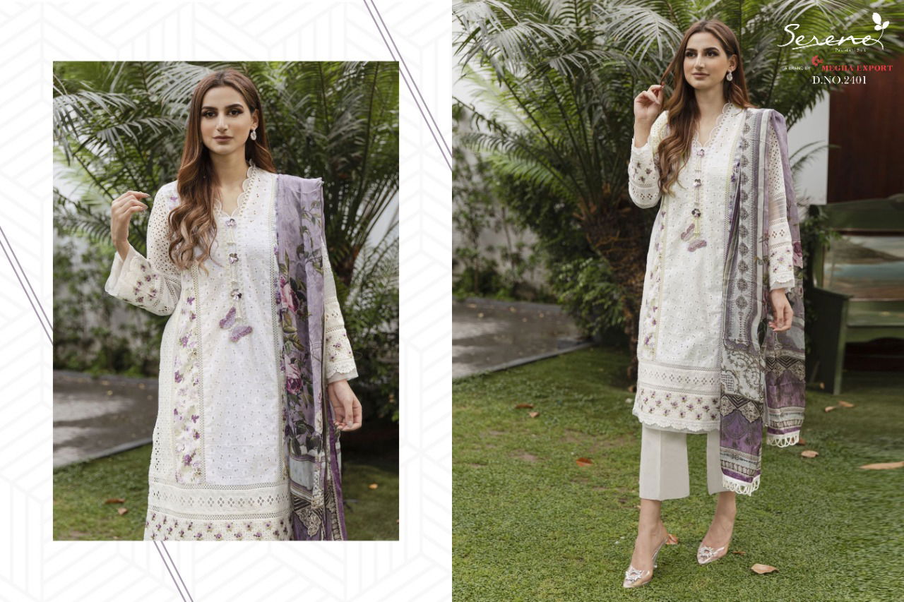 Serene Belle Ame Fancy Designer Heavy Festive Wear Pure Lawn Cotton Heavy Embroidery Pakistan Salwar Kameez Collection
