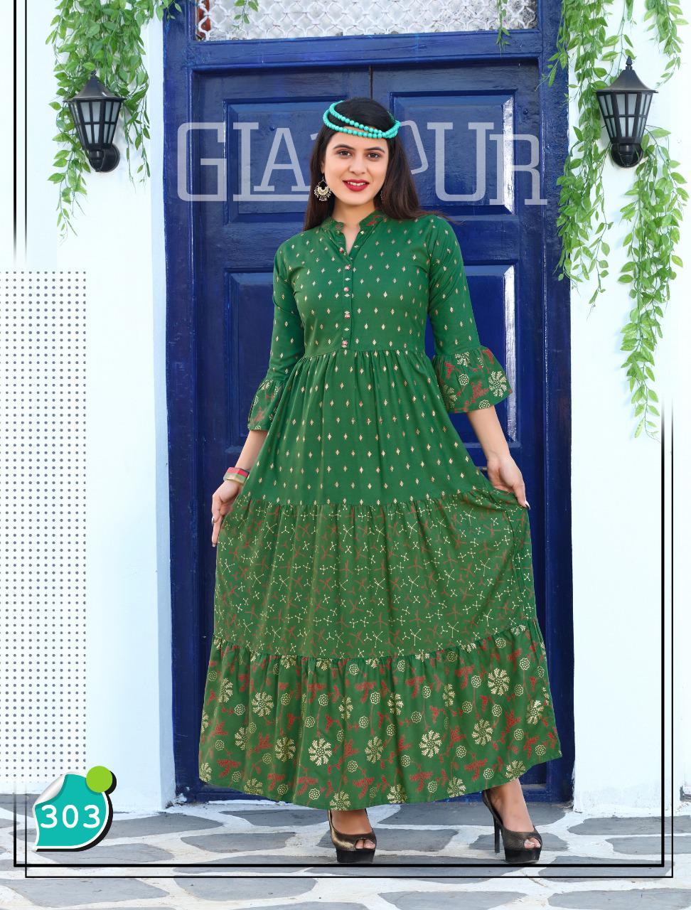 Trendy Tanishq Fancy Ethnic Wear Long Rayon Printed Designer Kurti Collection