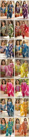 Naisha K 724 Vertican Discharge Print Kurti With Bottom Dupatta Wholesale Online