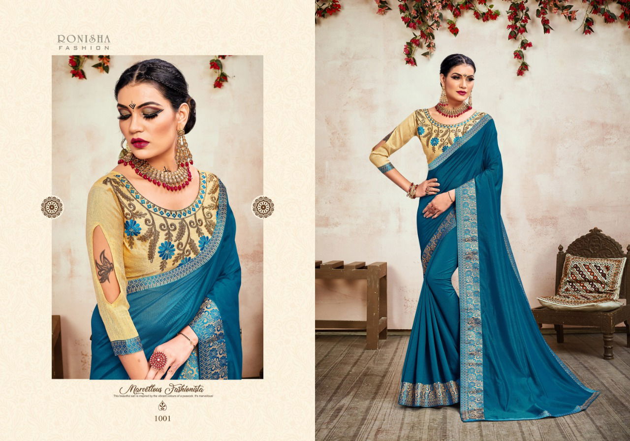 Ronisha Jhumki Fancy Designer Festive Wear Vichitra Silk Sarees Collection
