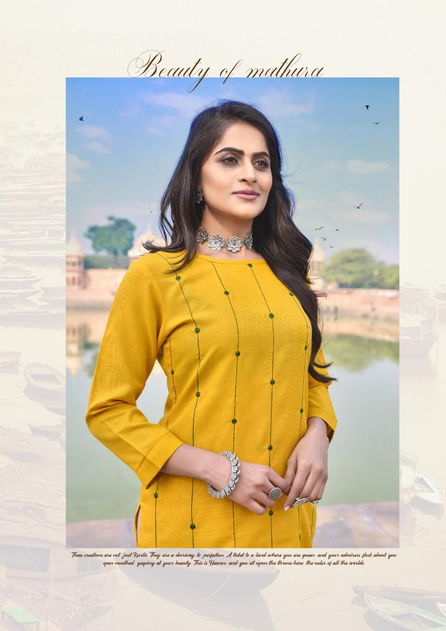 BANWERY BLEND VOL-6 Latest Designer Fancy Festive Wear Heavy Magic Cotton With Embroidery Work Fancy Kurtis Collection