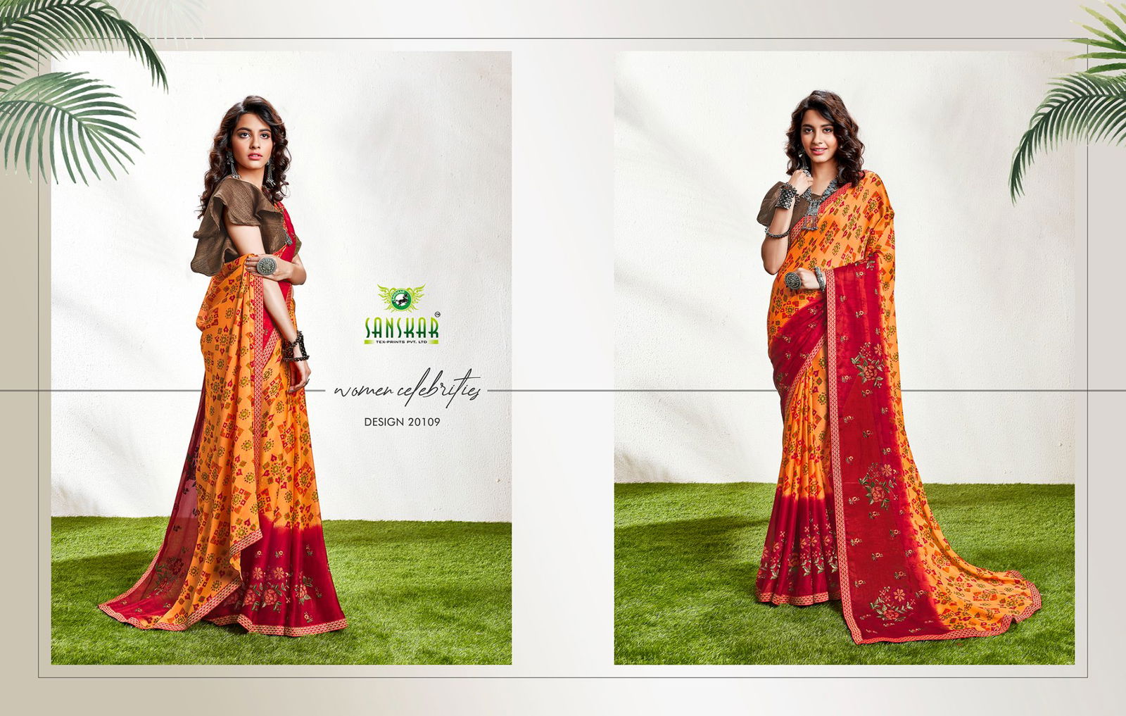 Sanskar Nyna 8 Latest Fancy Designer Regular casual wear Fancy Chiffon Printed Saree Collection
