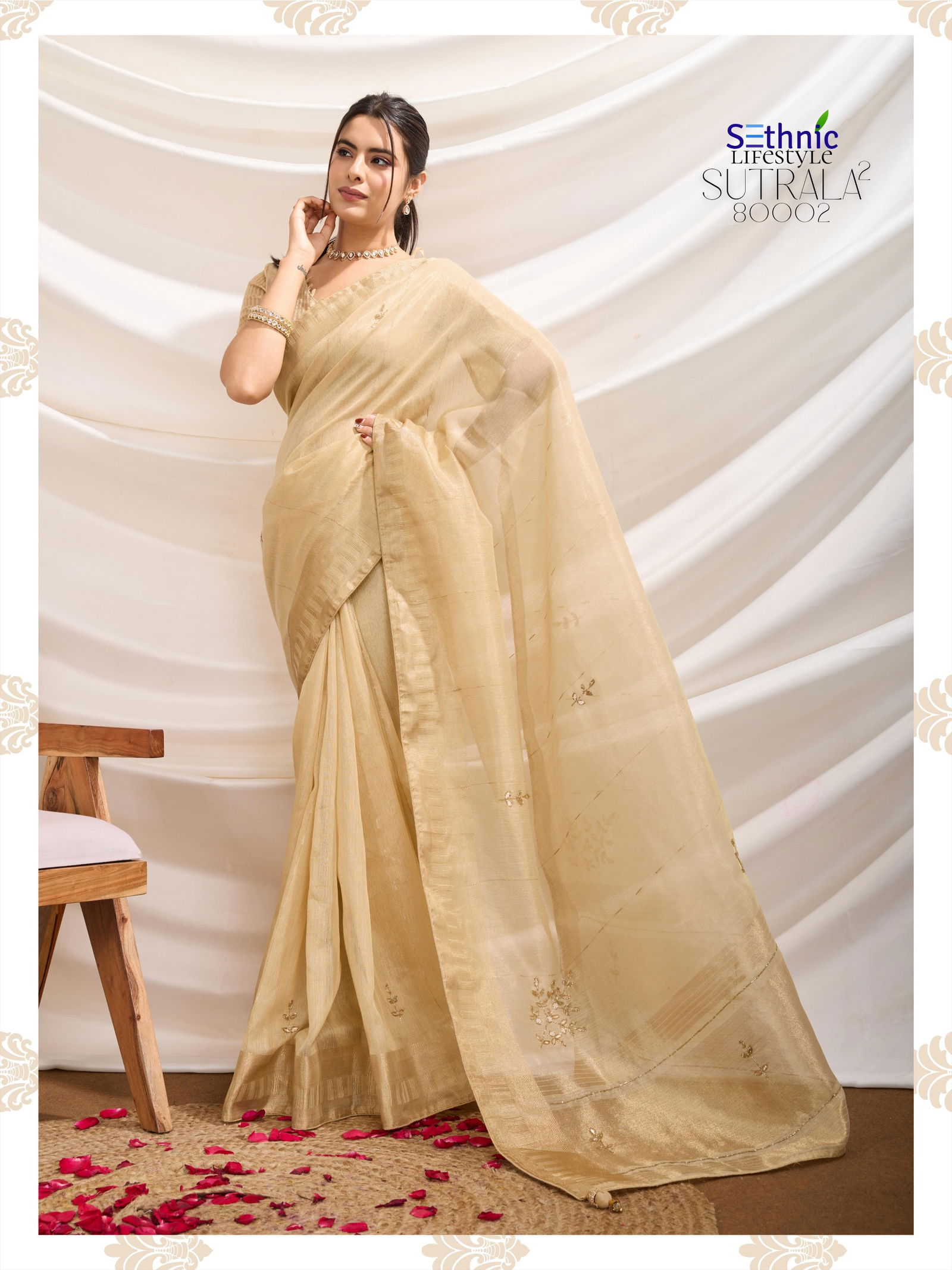 Sutrala 2 By Sethnic Tissue Linen Fancy Saree Wholesalers In Delhi
