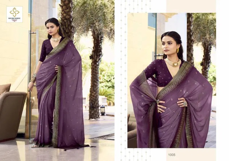 Aarohi By Shubh Shree Dull Moss Spray Printing Saree Wholesalers In Delhi