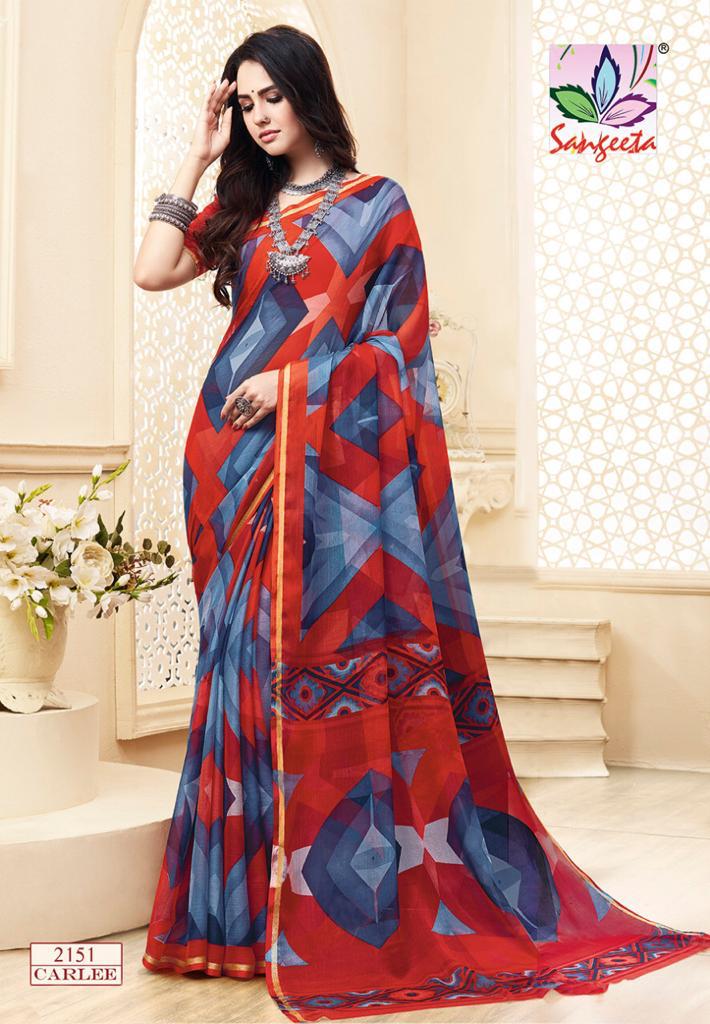 Sangeeta Latest Collection Of Casual Daily Wear Printed Chiffon Saree 