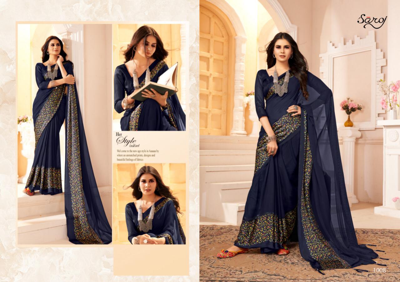 Saroj Suhani Soft Georgette Heavy Ethnic Wear Designer Printed Saree Collection
