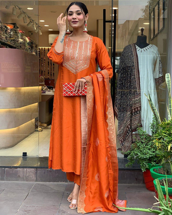 Navya Kurti 87 Chanderi Cotton Kurti Bottom With Dupatta Suppliers In India