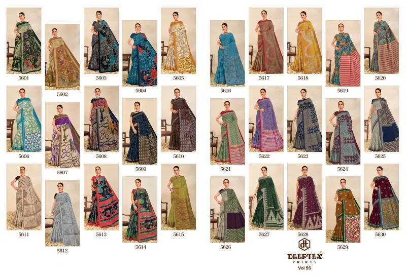 Mother India Vol 56 By Deeptex Printed Cotton Daily Wear Saree Wholesale Online