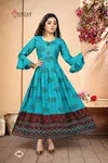 Kirtan Amayra Fancy Designer Ethnic Wear Rayon Anarkali Long Kurti Collection