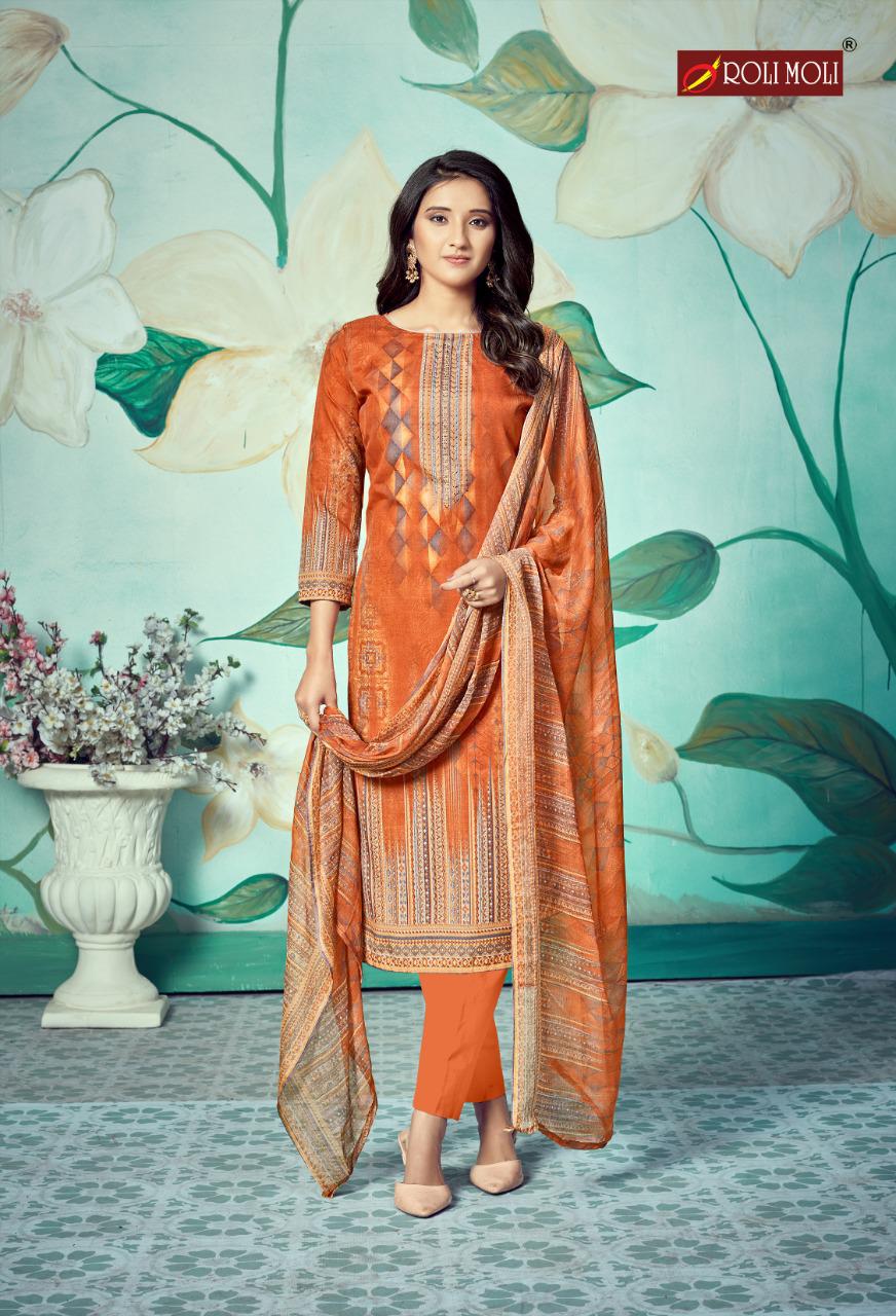 Roli Moli Mallika 6 fancy Casual Wear Heavy indo Designer Printed Designers Print with Sivorski  Diamond Dress Material Collection