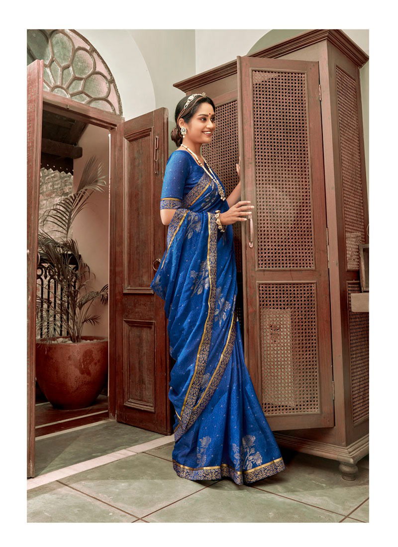 ANTRA LAHAR  VOL -1 Latest fancy Designer Heavy Festive Wear Chiffon Printed With Readymade Lace Saree Collection 