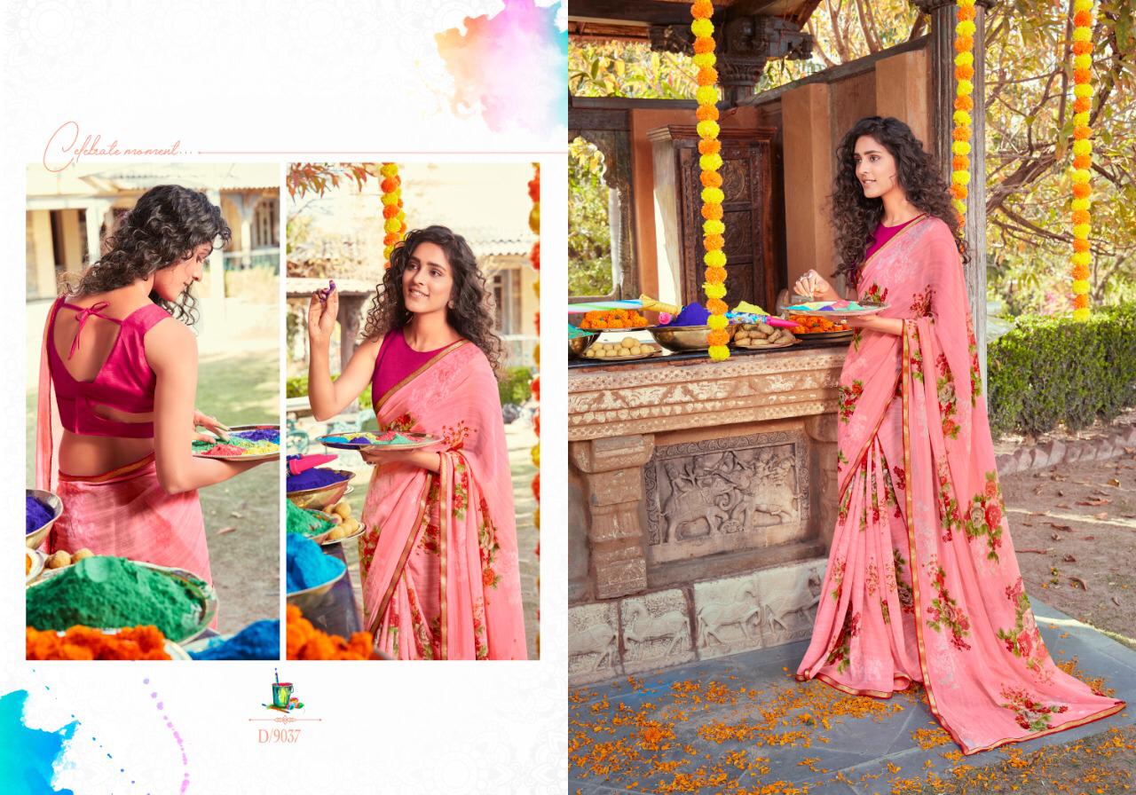5D DESIGNER KIA VOL -02 Latest fancy Designer Casual Wear Pure Chiffon Printed Saree Collection
