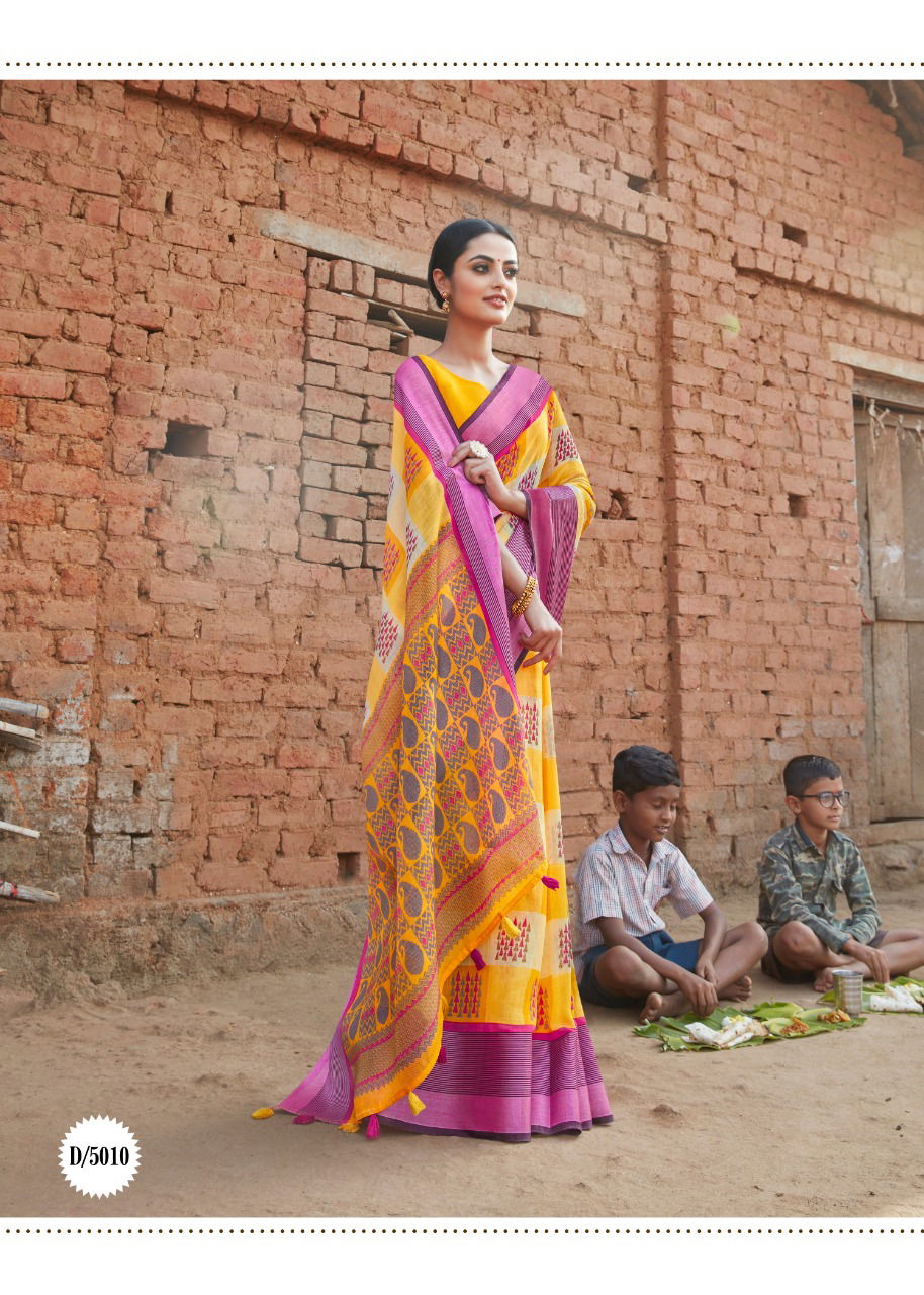 Siddharth Adventure Pattu Latest Printed Pure Cotton Silk Casual Wear Saree Collection