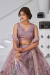 Purple Colour Banarsi Silk Lahenga With Blouse And Dupatta Wholesale Online Kf 2150