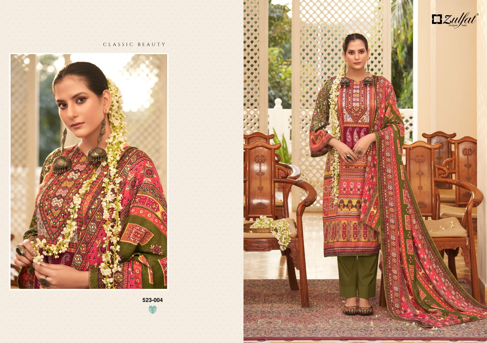 Zulfat Wahida Wool Pashmina Dress Material Collection
