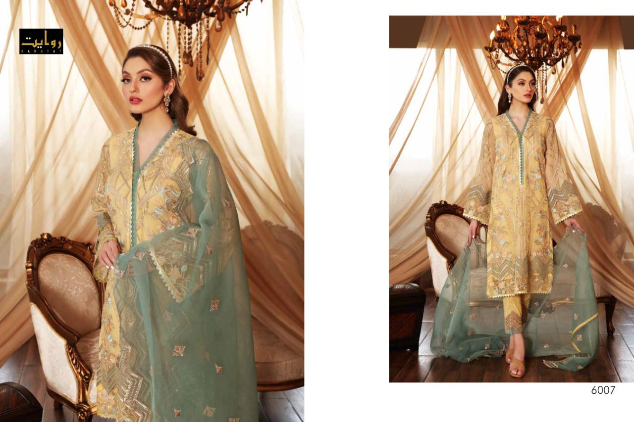 Rawayat Chimmer Vol 2 Latest Designer Faux Georgette With Heavy Embroidery Worked Pakistani Salwar Suits Collection