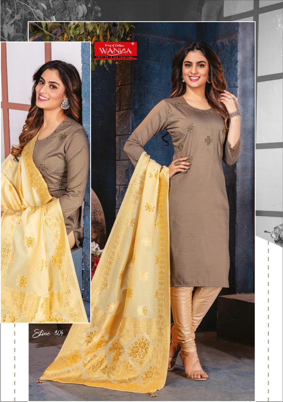 Wanna Shine 3 Fancy Casual Wear Designer silk Kurti With Dupatta Collection