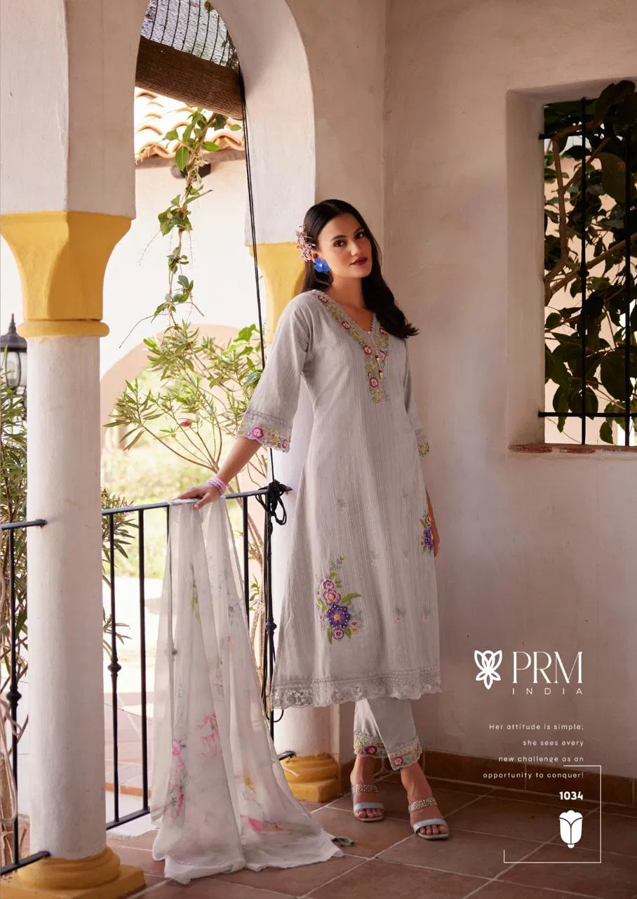 Viviana By Prm Pure Cotton Embroidery kurti With Bottom Dupatta Wholesale Online