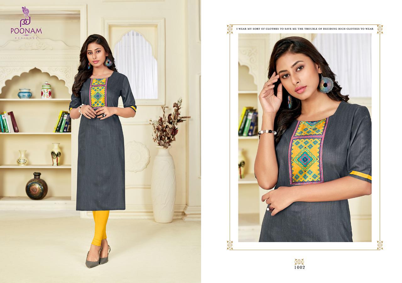 Poonam Glory Casual Daily Wear Digital Printed Designer Kurtis Collection
