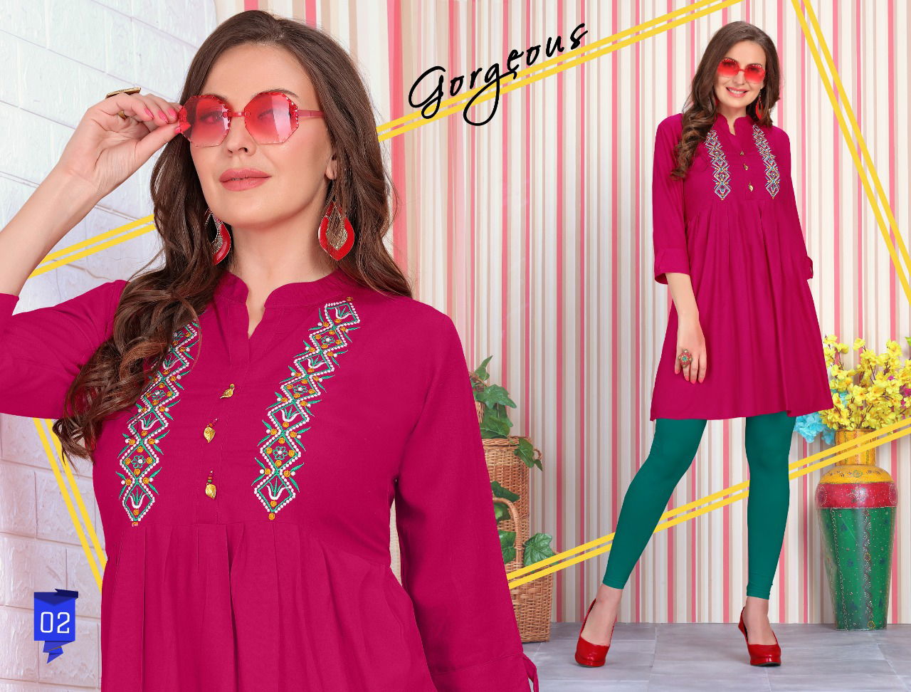 Trendy Fiza 4 fancy designer Casual Regular Wear Heavy Rayon Short Kurtis Collection