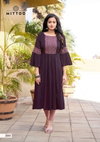 Swagat By Mittoo Naira Cut Rincle Rayon Embroidery Designer Kurtis Orders in India