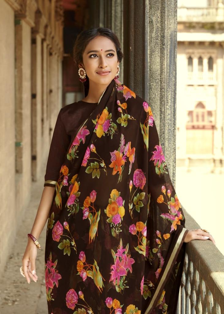 Kashvi Inayat 3 Latest Fancy Designer Chiffon Regular Casual Wear Printed Sarees Collection
