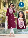 Herlin By Kaya Rayon Straight Cut Kurti With Bottom Dupatta Orders In India