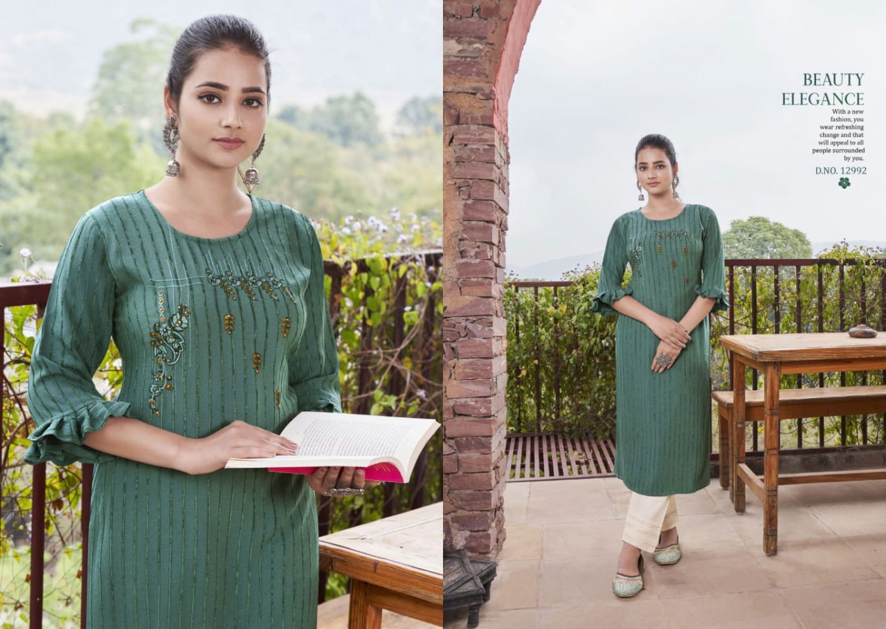 Kalaroop Angel Designer Ethnic Wear Rayon Embroidery Kurti Collection