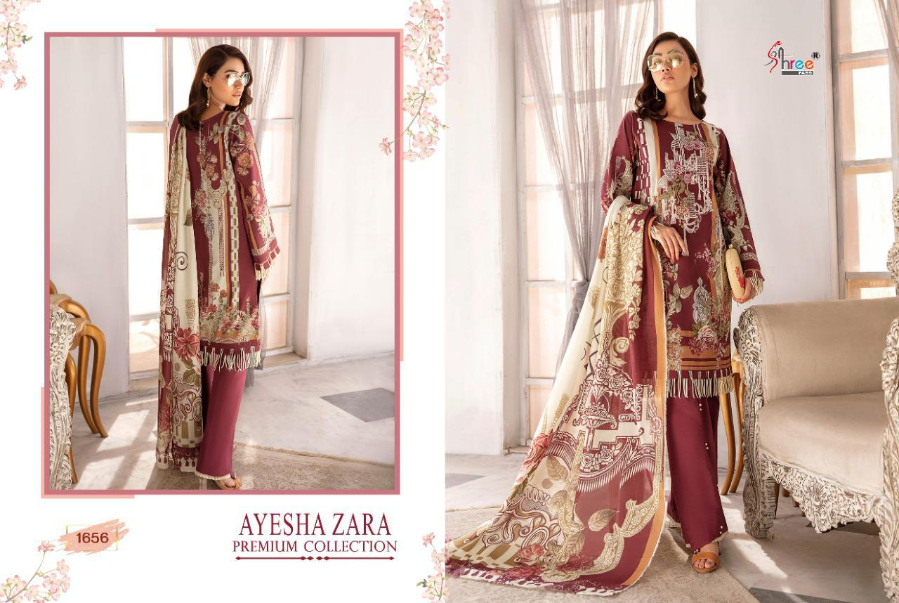 Shree Ayesha Zara Premium Latest Collection Fancy Designer Heavy Casual Wear Cotton Print With Embroidery Pakistani Salwar Suits
