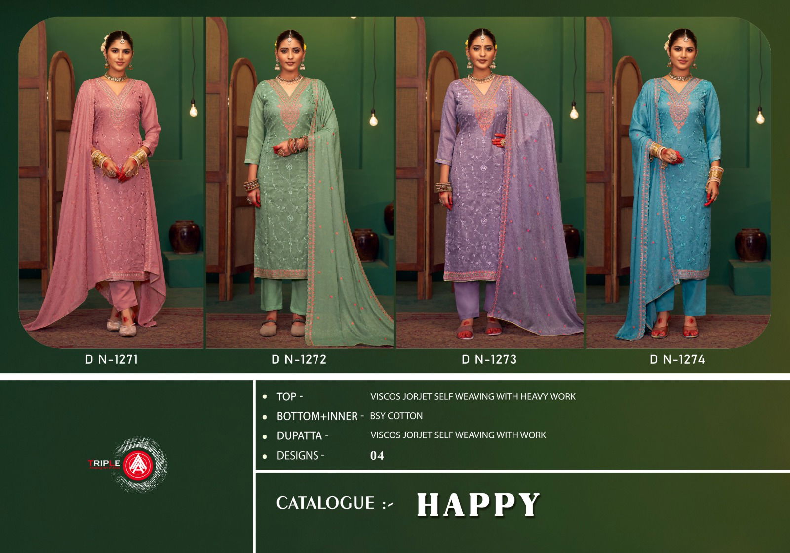 Happy By Triple Aaa Viscos Georgette Dress Material Orders In India