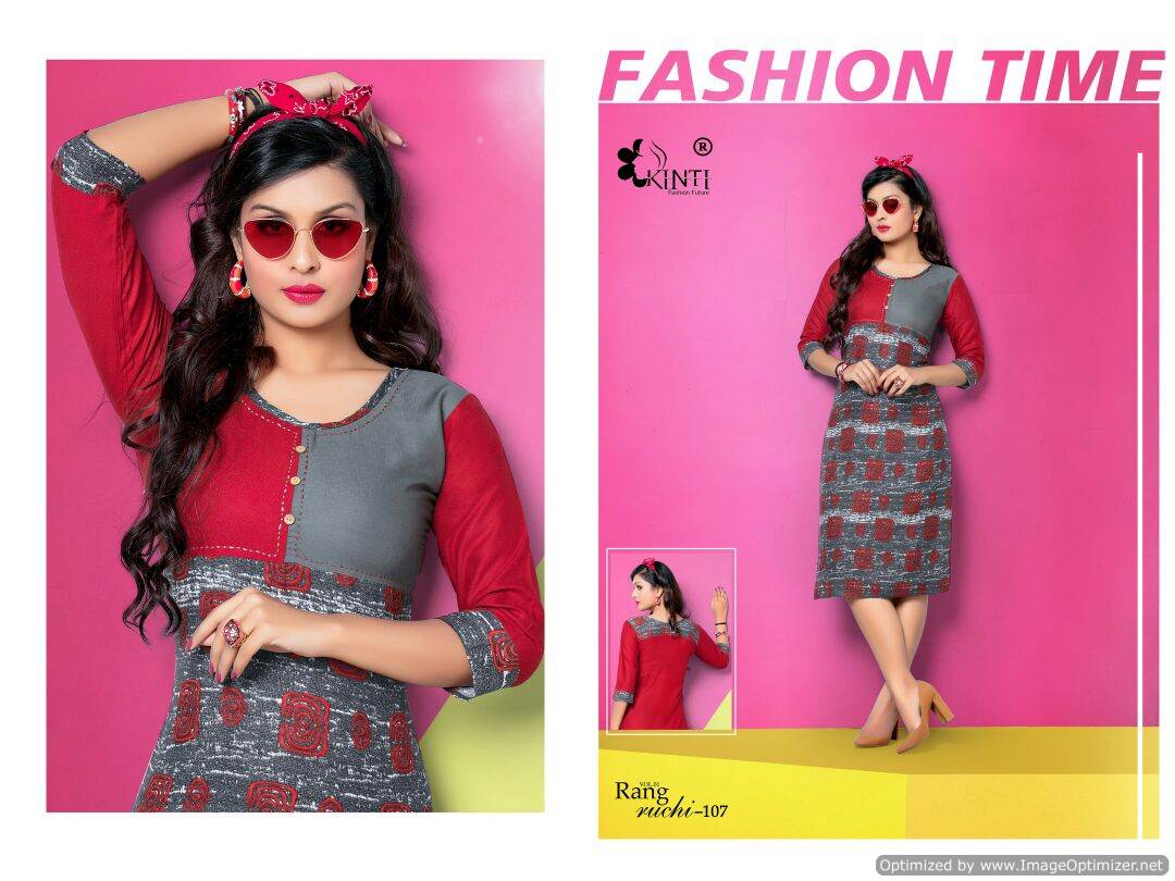 Kinti-Rang Ruchi Fancy Regular wear Pure Rayon printed Kurtis Collection
