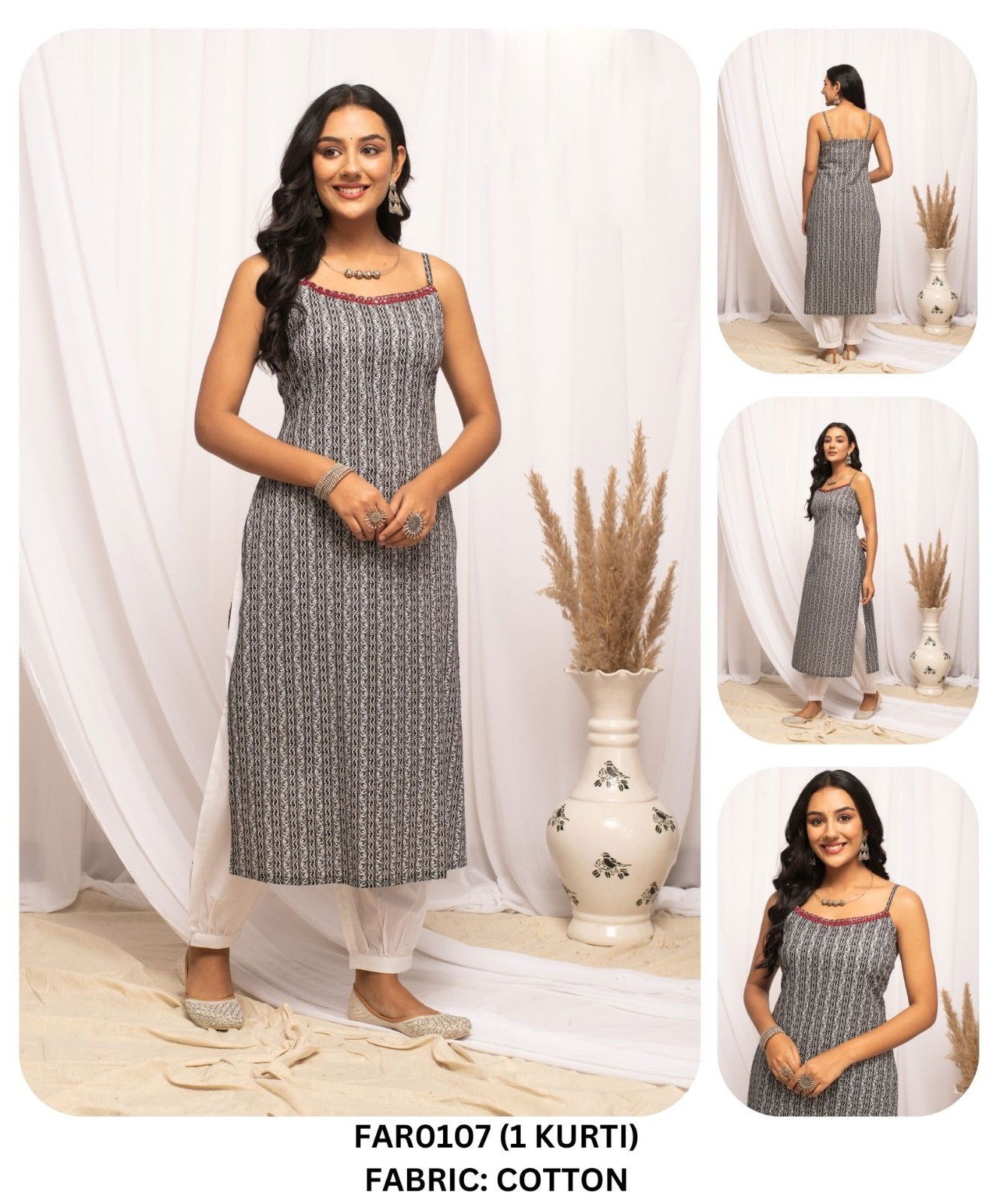 Far 0107 Size Set Fancy Cotton Printed Party Wear Kurtis Wholesale Price In Surat
