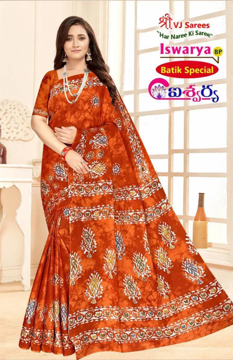 Iswarya Batik Speical Vol 01 By Vj Cotton Printed Saree Wholesale Market In Surat With Price