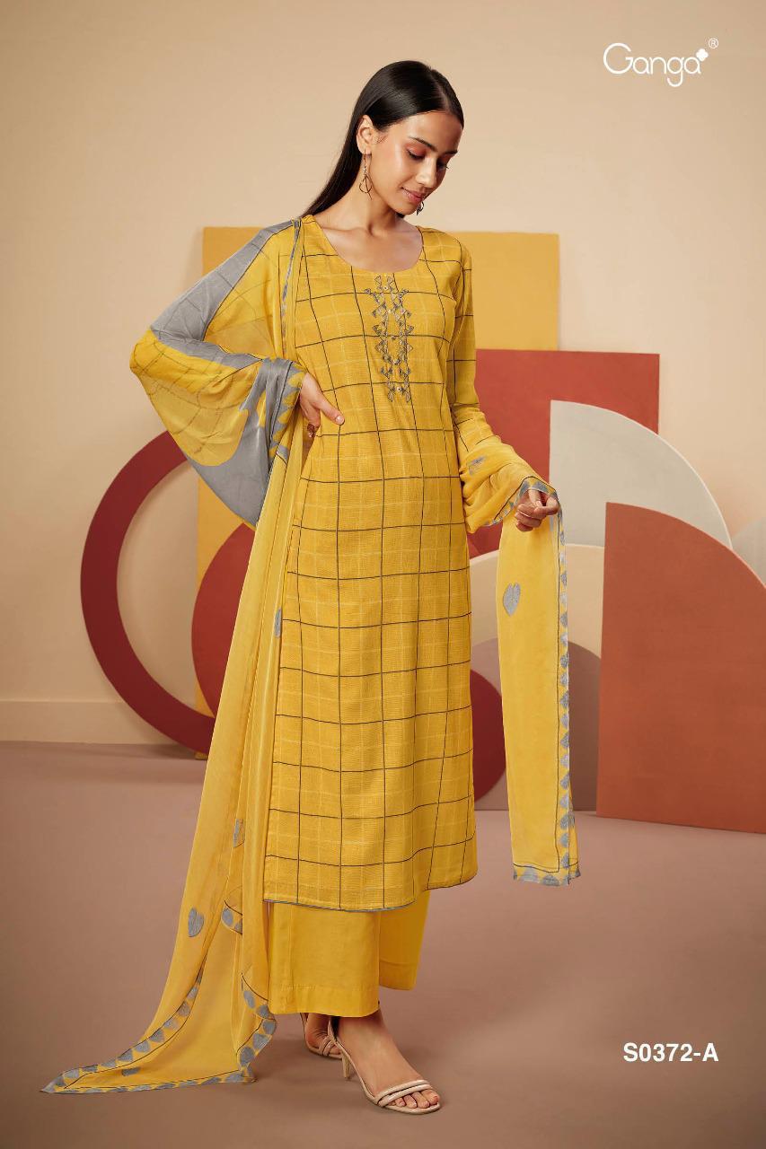 GANGA YANA Latest Fancy Designer Heavy Casual Wear Pure Cotton Print With Cotton Embroidery Linen Work Dress Material Collection