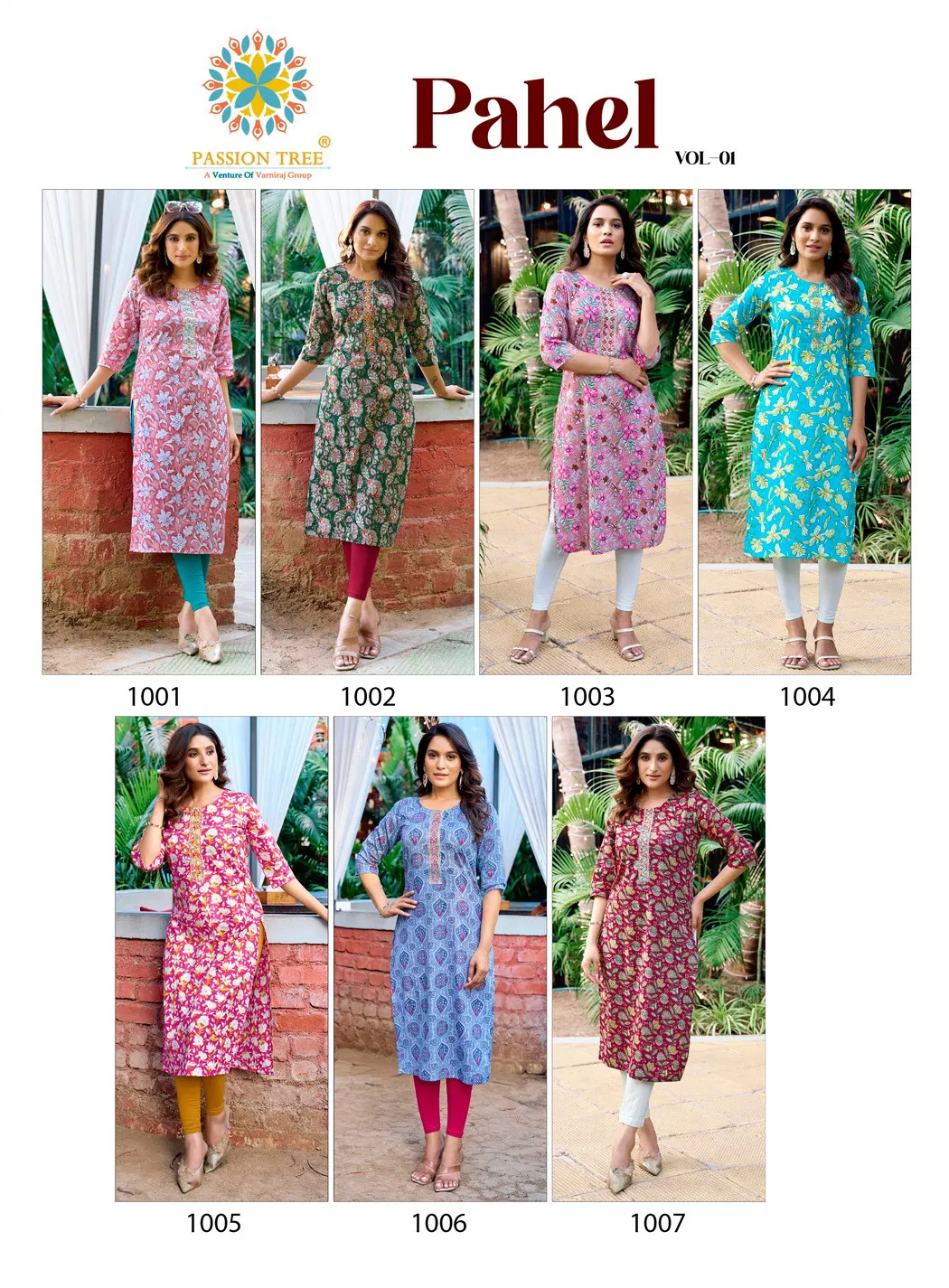 Pahel Vol 1 By Passion Tree Cotton Printed Straight Kurti Suppliers In India