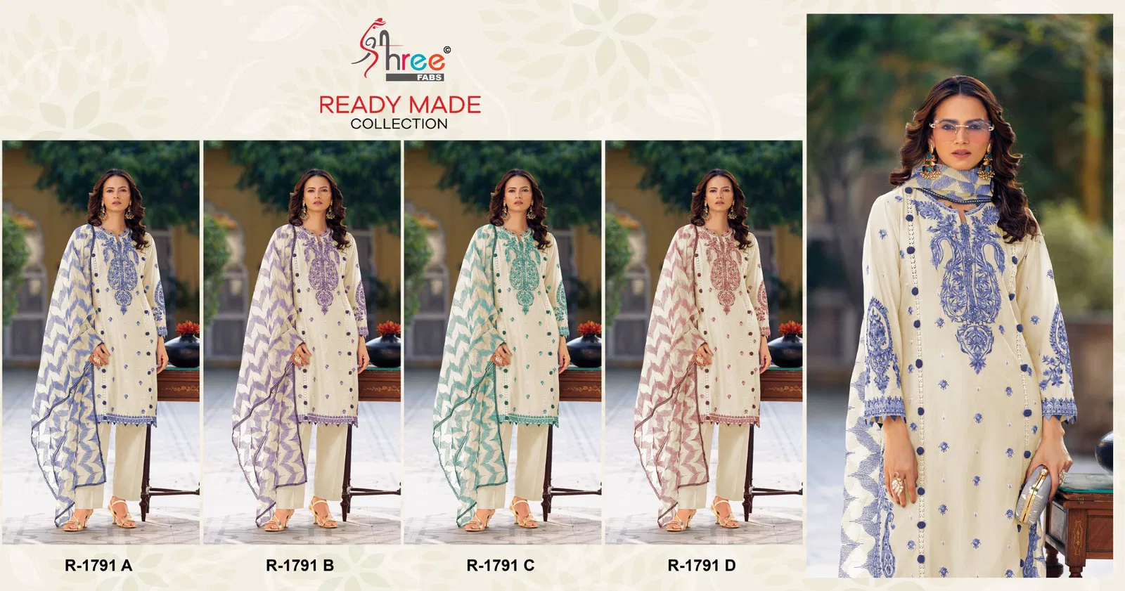 R 1791 By Shree Cambric Cottan Pakistani Readymade Suits Orders In India